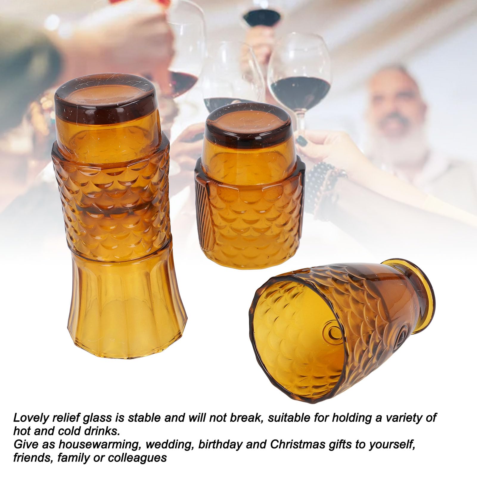Fish Stackable Szklane kubki dekoracyjne szklanki do drinkingu do domu, baru, na imprezę