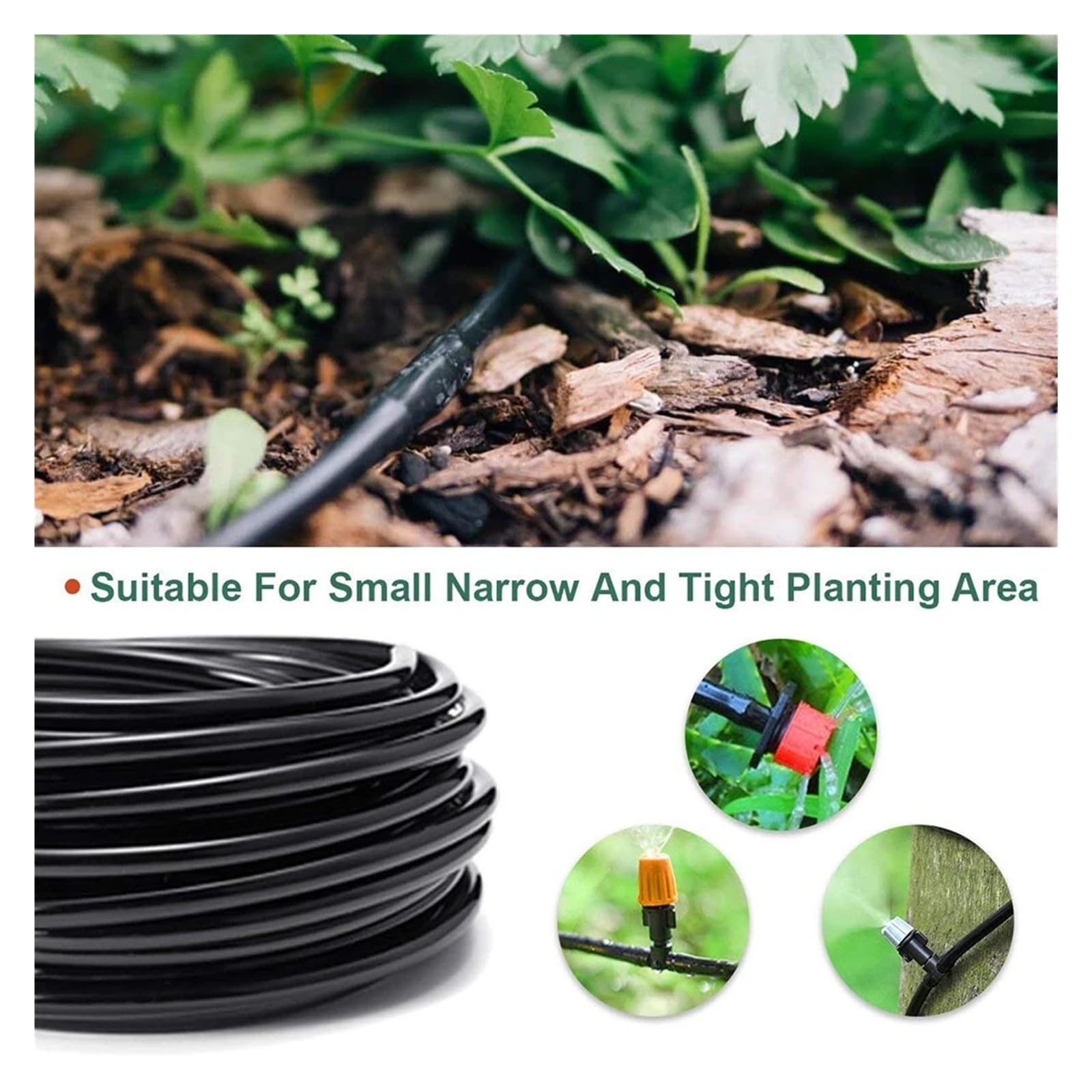 Tubería de agua de PVC de 4/7 mm for sistema de riego por goteo de jardín | Tubo de riego de PVC for sistemas de riego de invernaderos y jardines.(20m (65.61ft))