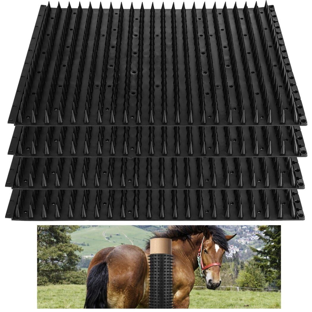 4 PCS Horse Cattle Scratchers, Cow Massage Pads, Horse Massage Brushes, Cattle Scratching Posts, Equine and Bovine Massage Brush Kit, Itch Relief Pads for Horse Sheep