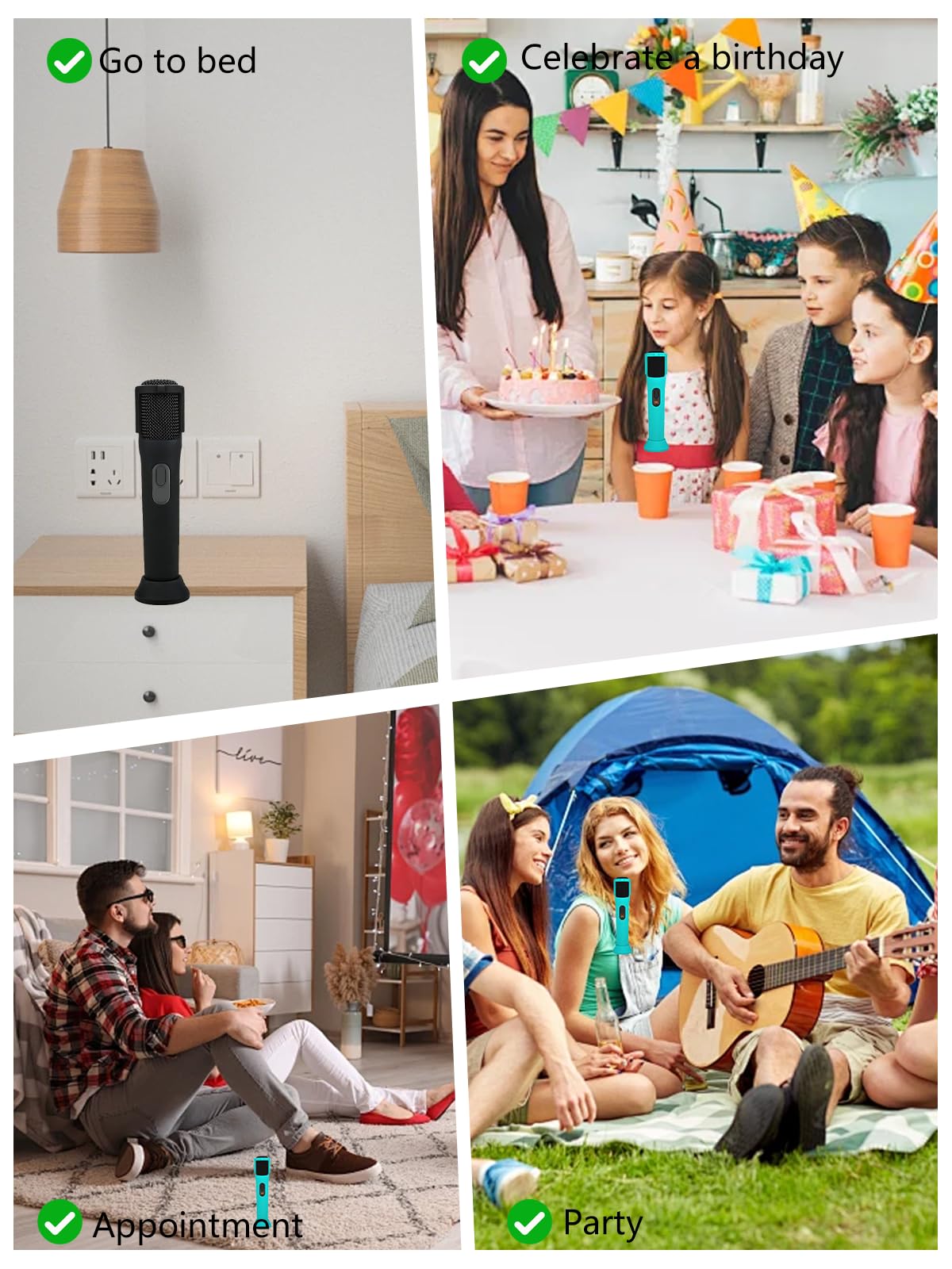 Lot de 2 coques de protection en silicone pour microphone sans fil JBL PartyBox – Résistantes aux chocs, à la poussière et à l'eau pour une utilisation sans souci n'importe où, noir