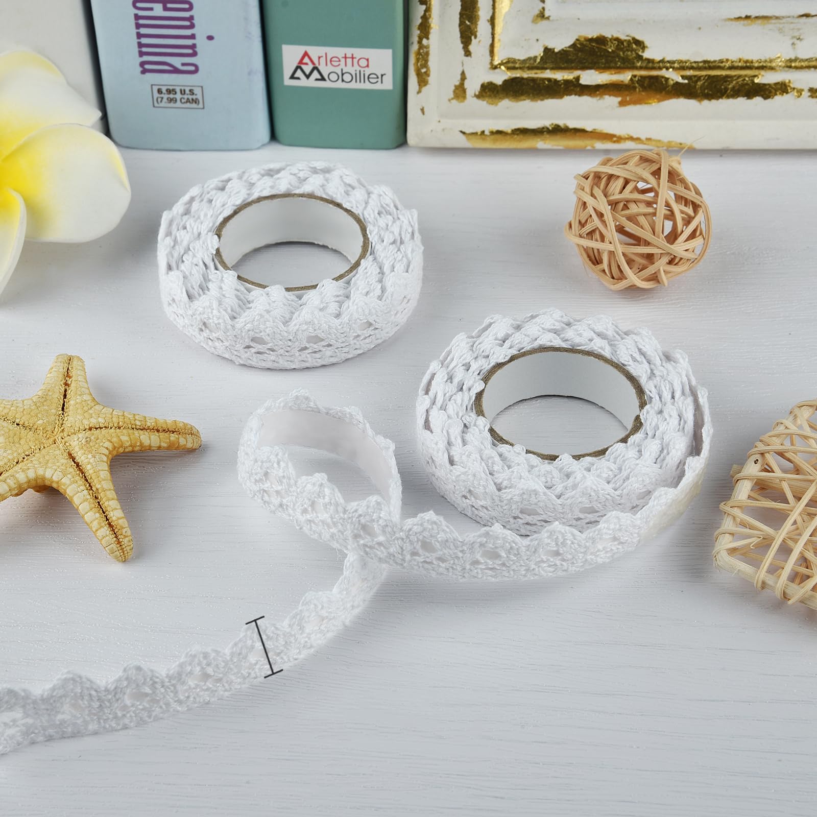 Astaron Ruban En Dentelle Blanche Auto-adhésif, Ruban Décoratif Vintage Pour Travaux Manuels, Décoration De Mariage, Scrapbooking, Boîte Cadeau