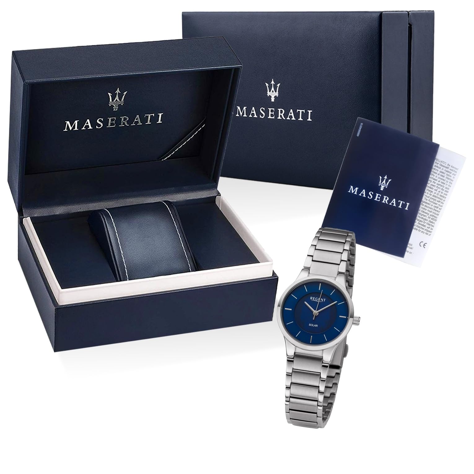 Solaruhr Damen Metallband Ø28mm Regent BA727 blau