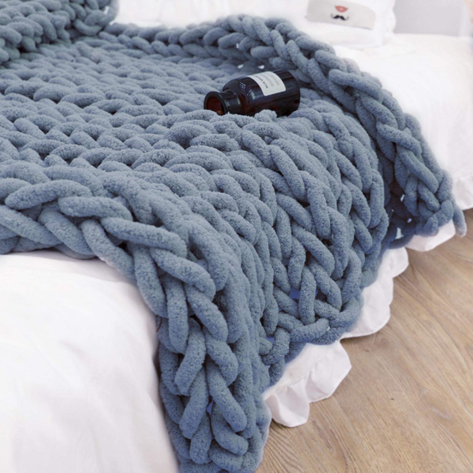 Fulenyi Wolle Garn Handstricken Roving, Soft Bulky Arm Stricken Dicke Wolle zum Häkeln, Strickdecke Decke Garn für Riese Klobig Stricken Werfen Sofa