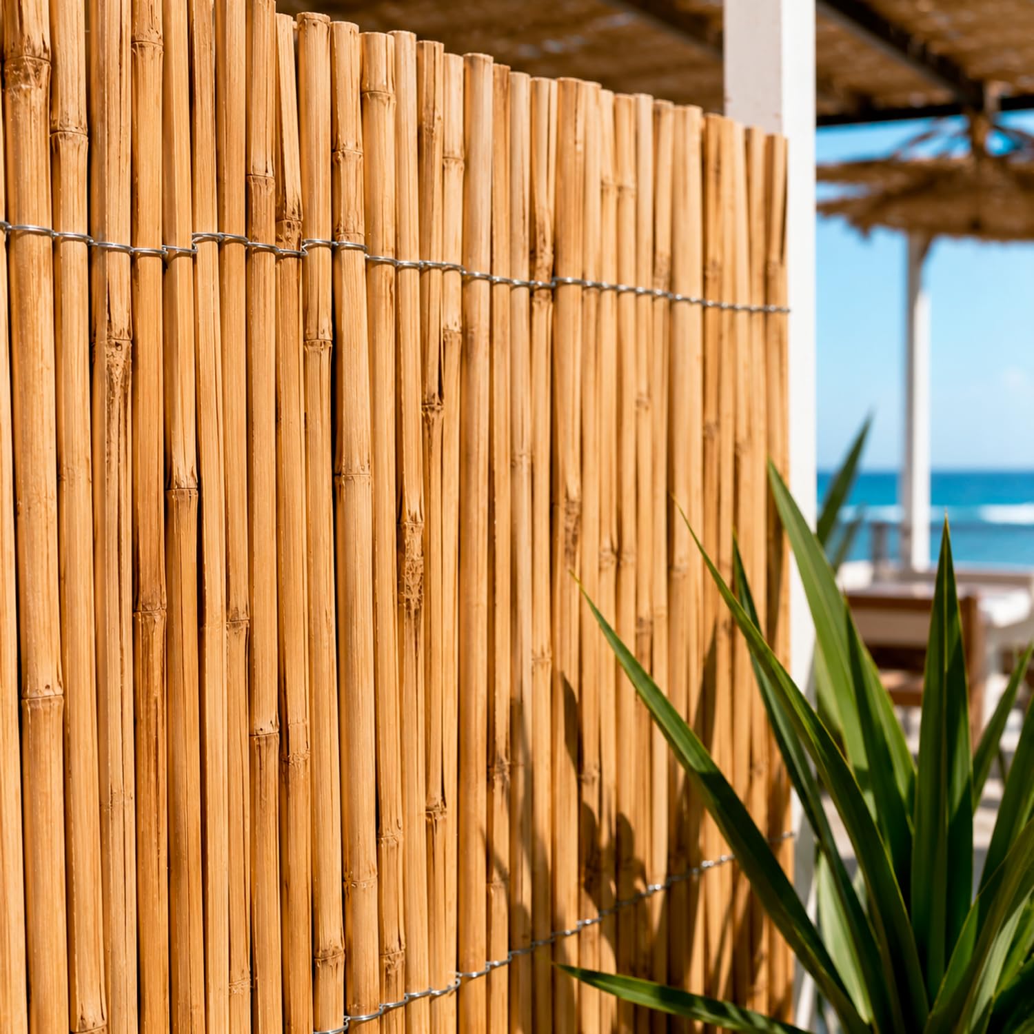 Arella In Bamboo Naturale A Canna Spaccata Per Recinzione E Privacy Decorazione Giardino Balcone Canniccio Frangivento Resistente Bambù Con Filo Metallico 1.5 X 3 Metri