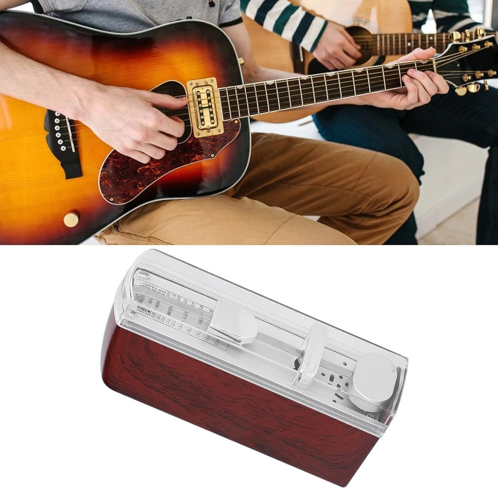 CHANGLKJ Portable Antique Mechanical Metronome, Classic Music Metronome with Cover, 60 to 208 Beats Adjustable, Help Master Rhythm Accurately and Rhythmic Emphasis, for Music Lovers, Musician