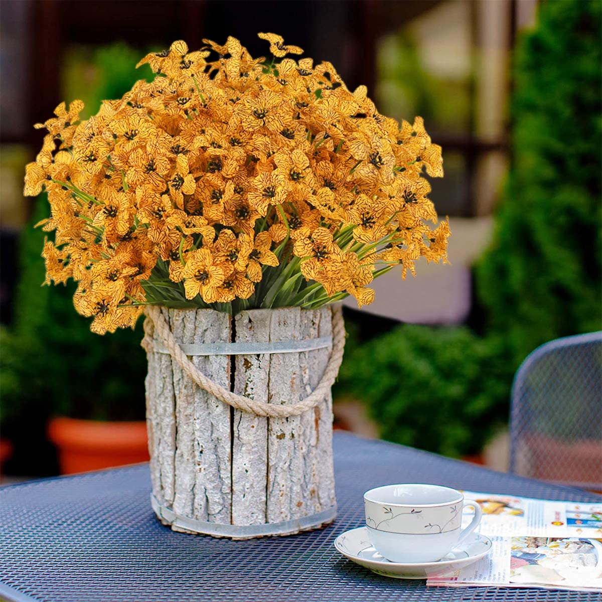 Confezione da 4 fiori di ibisco artificiali da esterno da 60 cm, resistenti ai raggi UV, per vasi da fiori, patii e balconi, rosa | Leroy Merlin