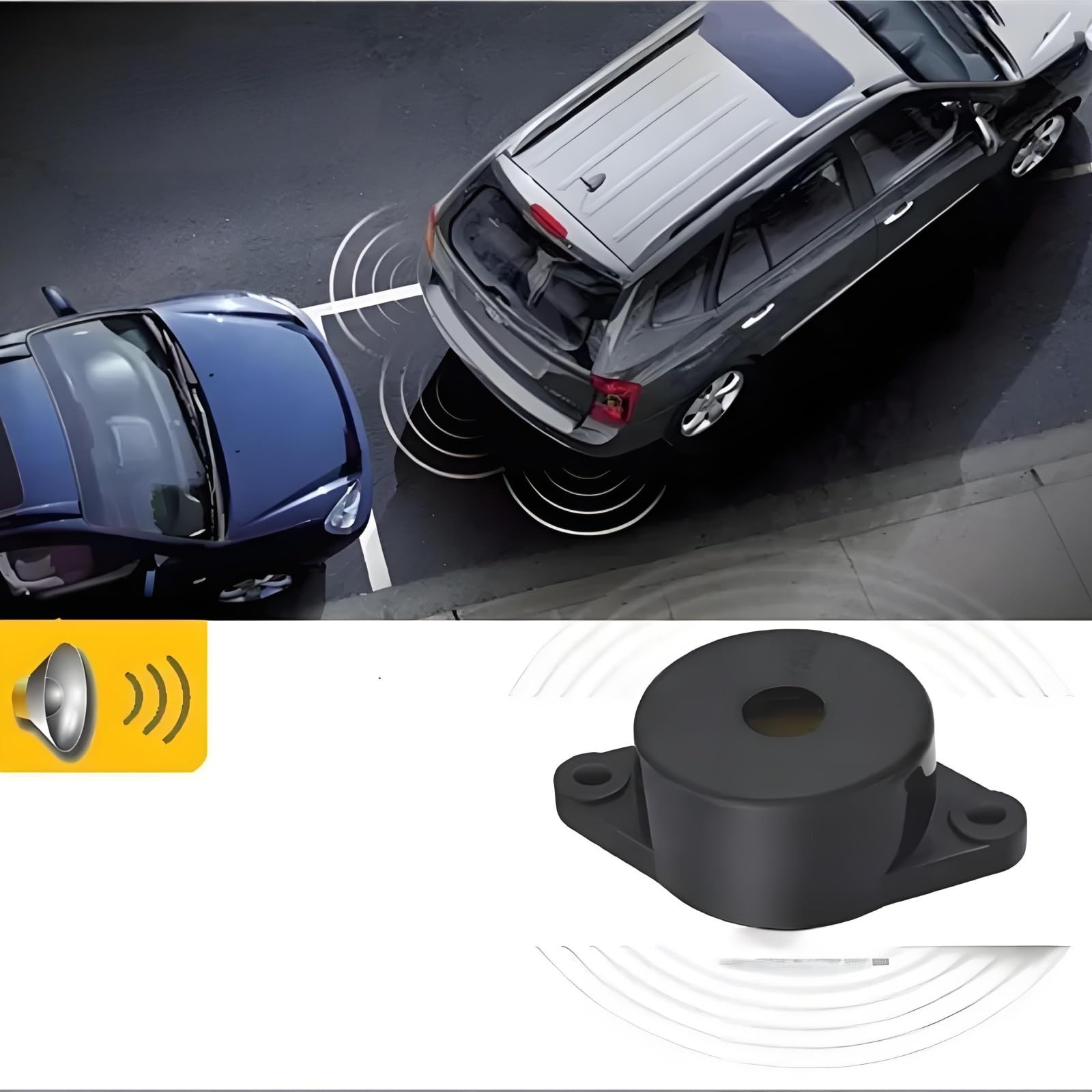 Sensor De Aparcamiento Empotrado 4 Sondas 16,5mm - Profundidad Ajustable Sistema Radar Trasero Alerta De Distancia Solo Zumbador(Nero)