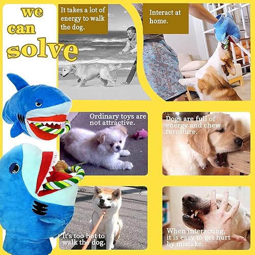 Miniatura 8 de Juguete de peluche chirriante para perros Divertida cuerda de peluche para perros pequeños y medianos, lindo masticable para la dentición de