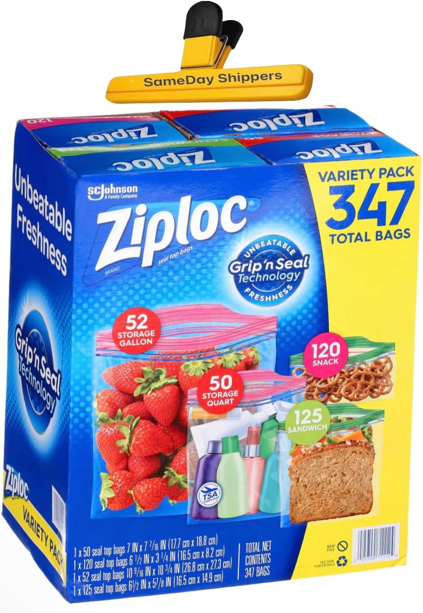 ZIPLOC BAGS Ziploc Easy Open Bags Variety Pack with New