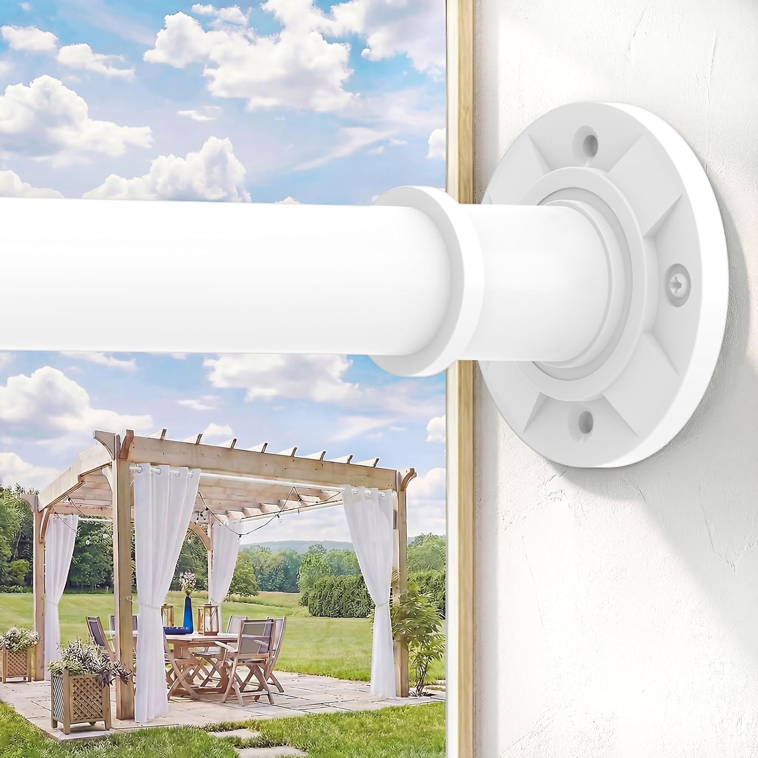Tension Curtain Rod 31 to 124 in Extra Long Curtain Rod Adjustable Heavy Duty Silver Spring Shower Curtain Rod for Bathroom Windows Room Divider Never Rust