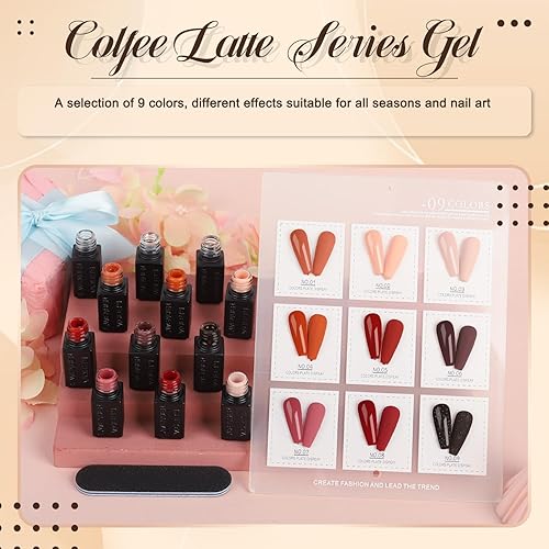 Miniatura 5 de Lavender Violets Kit de 13 esmaltes de uñas de gel con capa de 9 colores, 3 botellas de capa base superior mate y lima de uñas para remojar UV LED