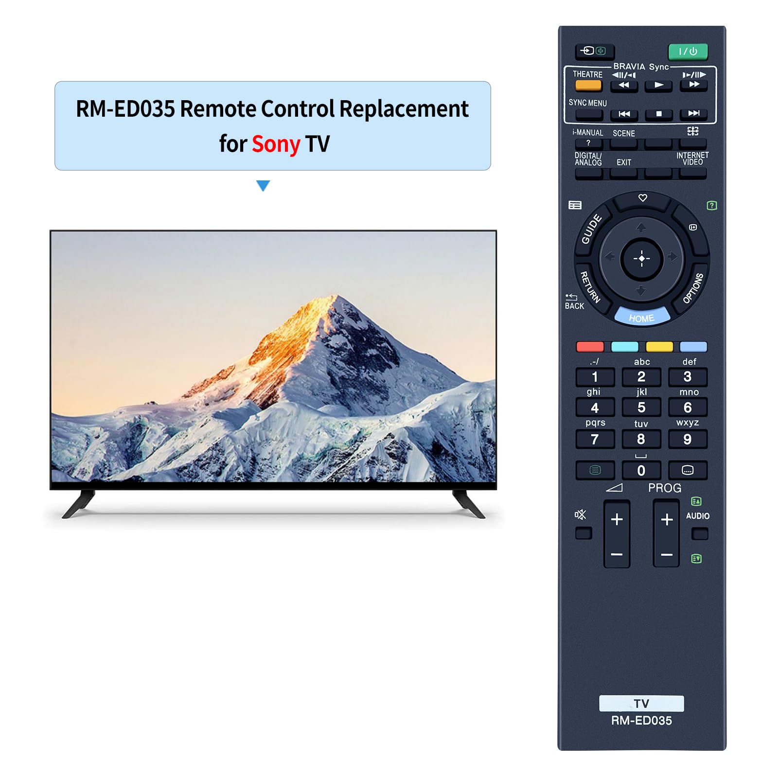 RM-ED035 Telecomando Universale Di Ricambio Per TV Sony LCD – Modelli KDL-32/40/46/55EX... – Con Infrarossi