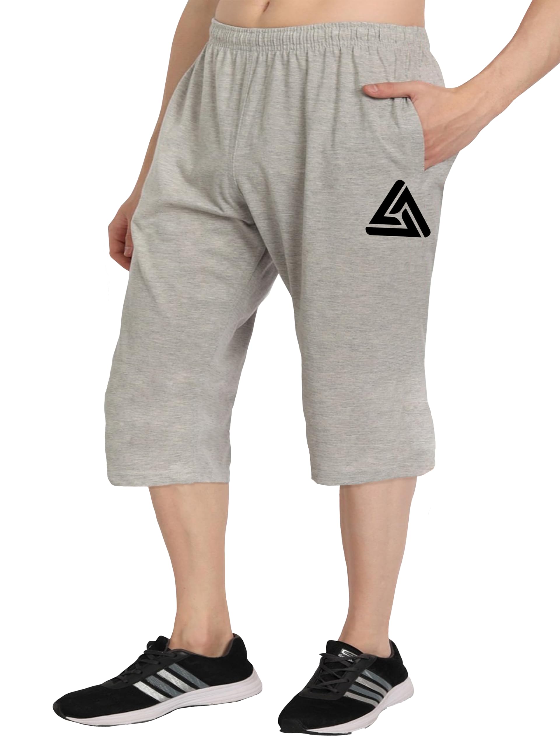 West Gate Clothing Plus Size Mens Three Fourth for Men | Mens Cotton Capri | Men's 3/4 | Triangle Print | Men's Capri 2XL,3XL,4XL,5XL-image-42