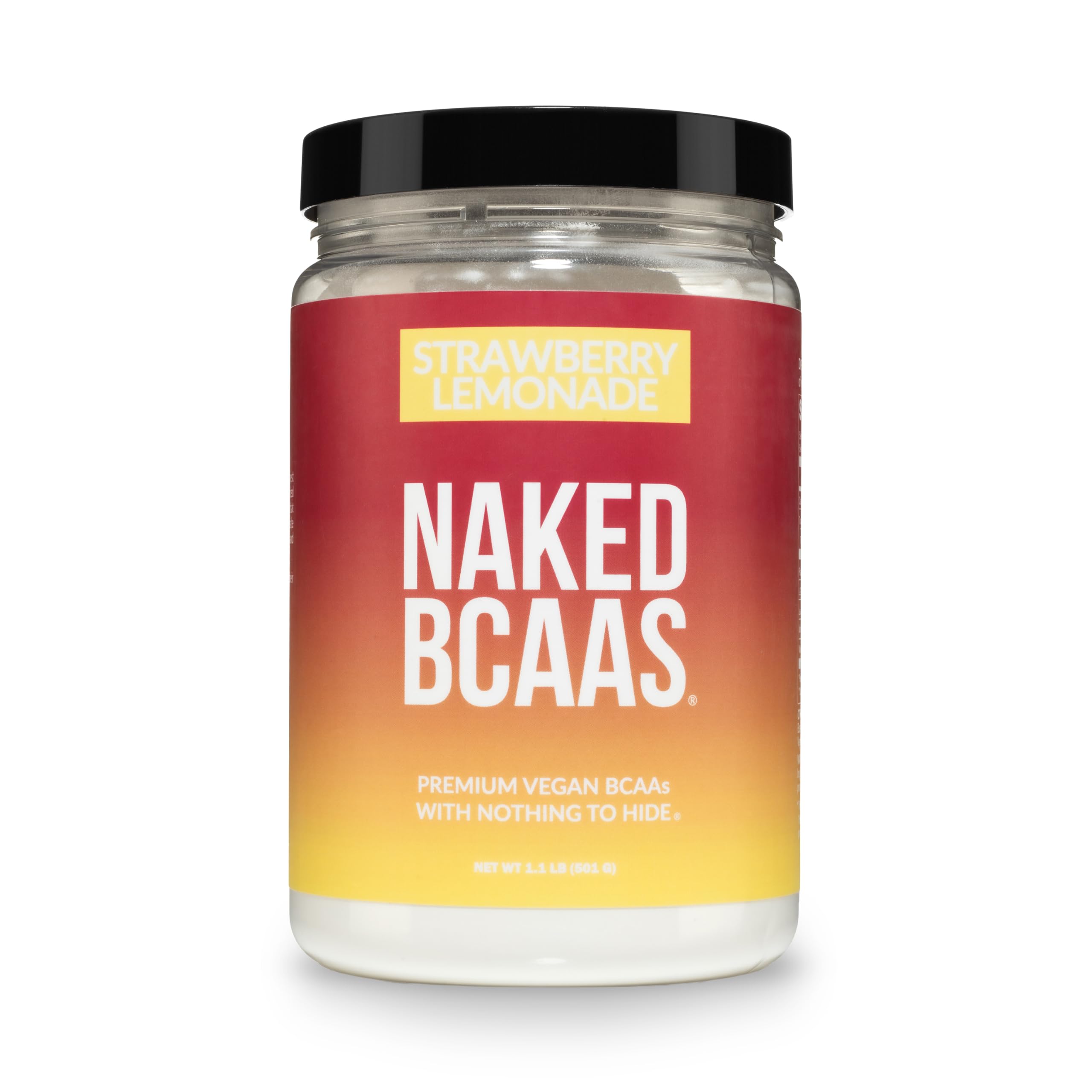 NAKED Strawberry Lemonade BCAAs Amino Acids Powder, 100% Pure 2:1:1 Formula, Vegan Branched Chain Amino Acids, Instantized All Natural BCAA Powder Supplement - 501 Grams, 34 Servings