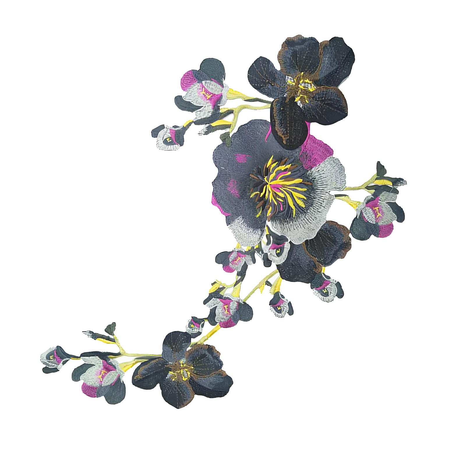 Qusinfc Peony Embroidery Fabric Applique Sewing on Clothing Sticker for Jackets Dress Cheongsam Costume Embellishment Paeony Fabric Fix