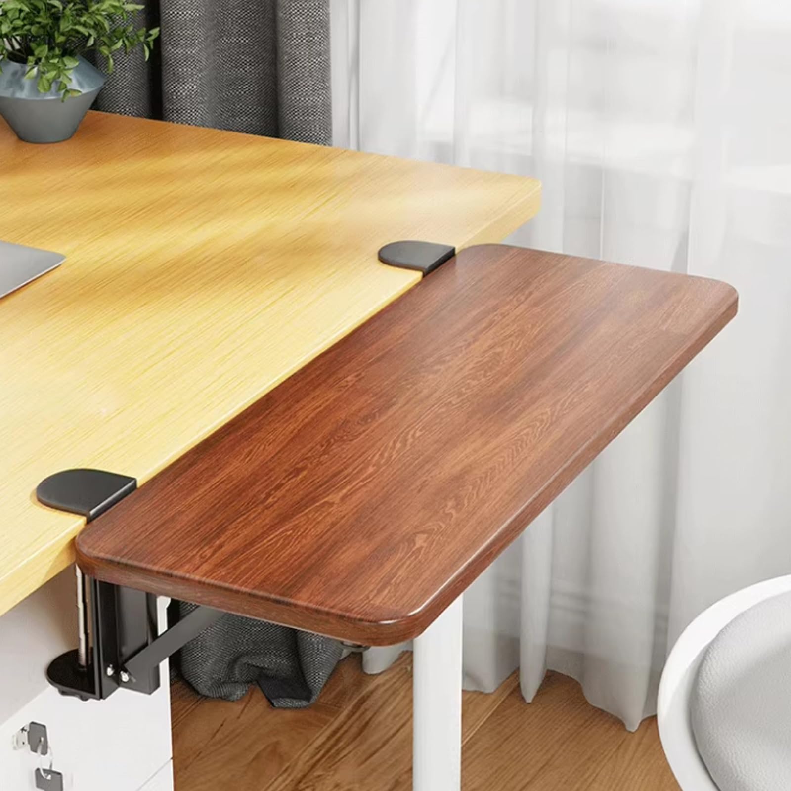Faltbare Schreibtischverlängerung Regal, verstellbare Tastaturschublade, kompakter Arbeitsplatz-Organizer, Schreibtischverlängerung mit Armlehnenstütze, platzsparendes Schreibtischzubehör