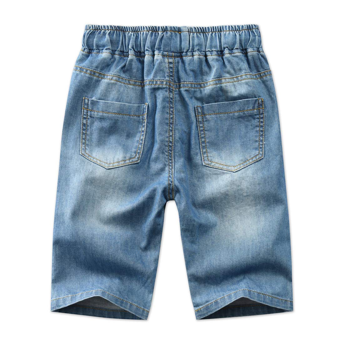 Happy Cherry Short en Denim Garçon Enfant avec Poches Bermuda en Jean avec Cordon Pantalons Jean Court Age Adapté 3-12 Ans