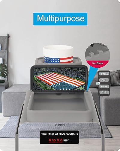 Miniatura 3 de Soporte para taza de sofá de silicona, bandeja antideslizante y antiderrames para reposabrazos, bandeja de silicona resistente a la suciedad para