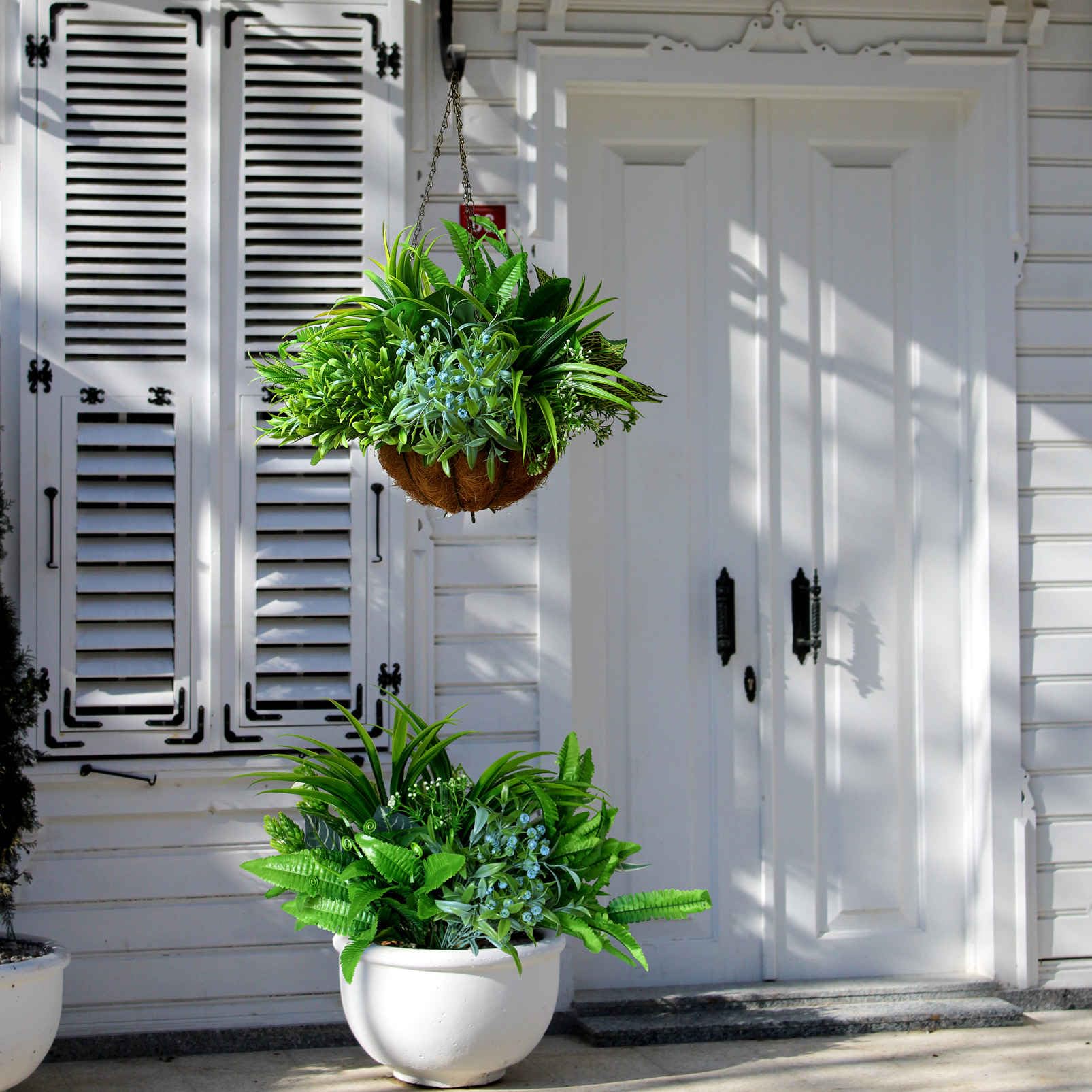15 piante artificiali fiori per esterni, resistenti ai raggi UV, in plastica, per la casa, il giardino, steli di fiori finti per vaso, finestra, portico, cesto da appendere