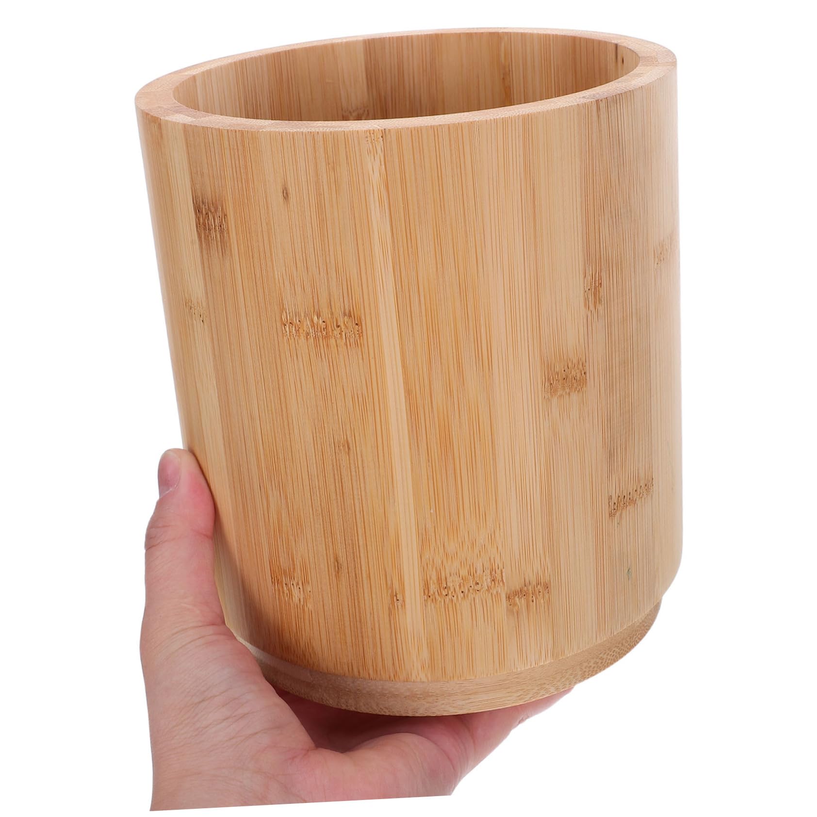 Organizador Giratorio de Encimera para Cubiertos de Bambú 360°