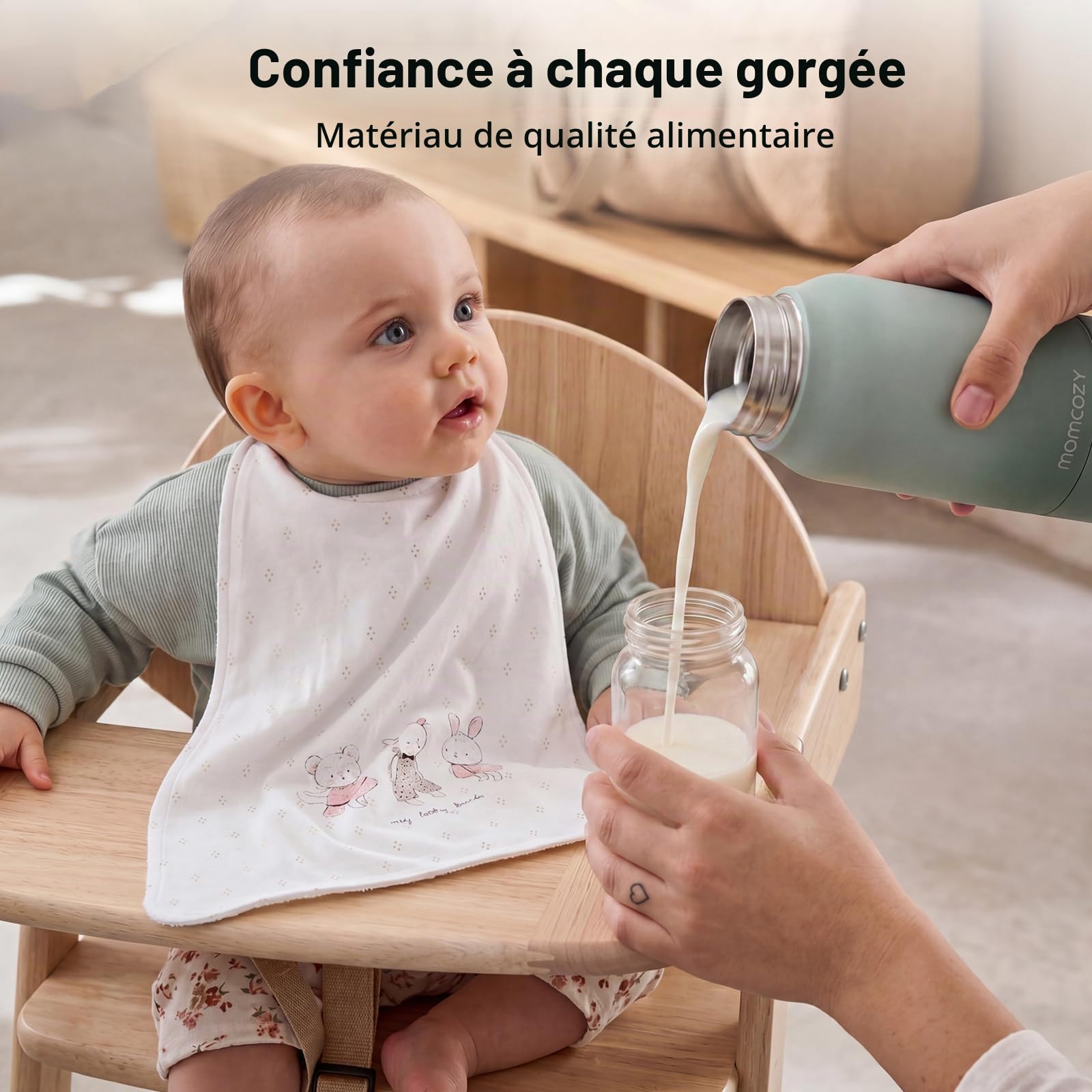 Momcozy Chauffe Biberon Portable 500ml & Glacière Lait Maternel, Pot 650ml | Conservation, Toute la journée, Grande capacité, Voyage, Bébé, Nouveau-né, Coffret, Allaitement, Nomade, Kit, Sans BPA