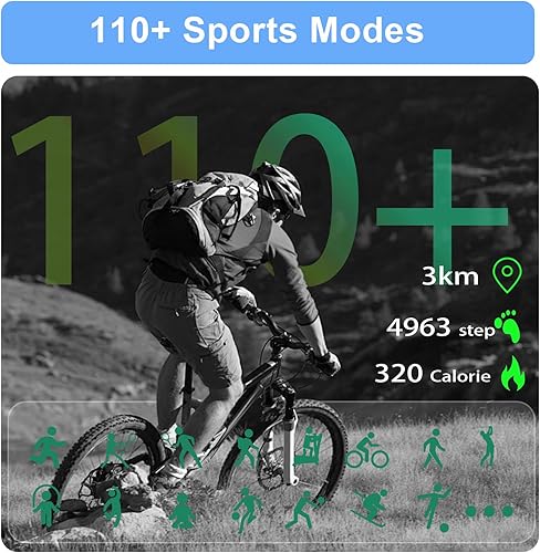 Miniatura 5 de Reloj inteligente para hombre (respuestahacer llamadas), GPS integrado, monitor de fitness, pantalla táctil de 2.1 pulgadas, monitor de frecuencia