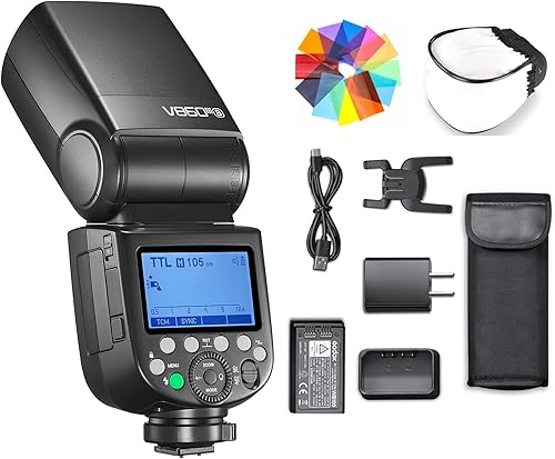 Godox V860III-S Flash para cámara Sony Flash Speedlite 7.2V2600mAh Li-ion, 2.4G Wireless HSS 18000 1.5s Tiempo de reciclaje 10 niveles Luz de