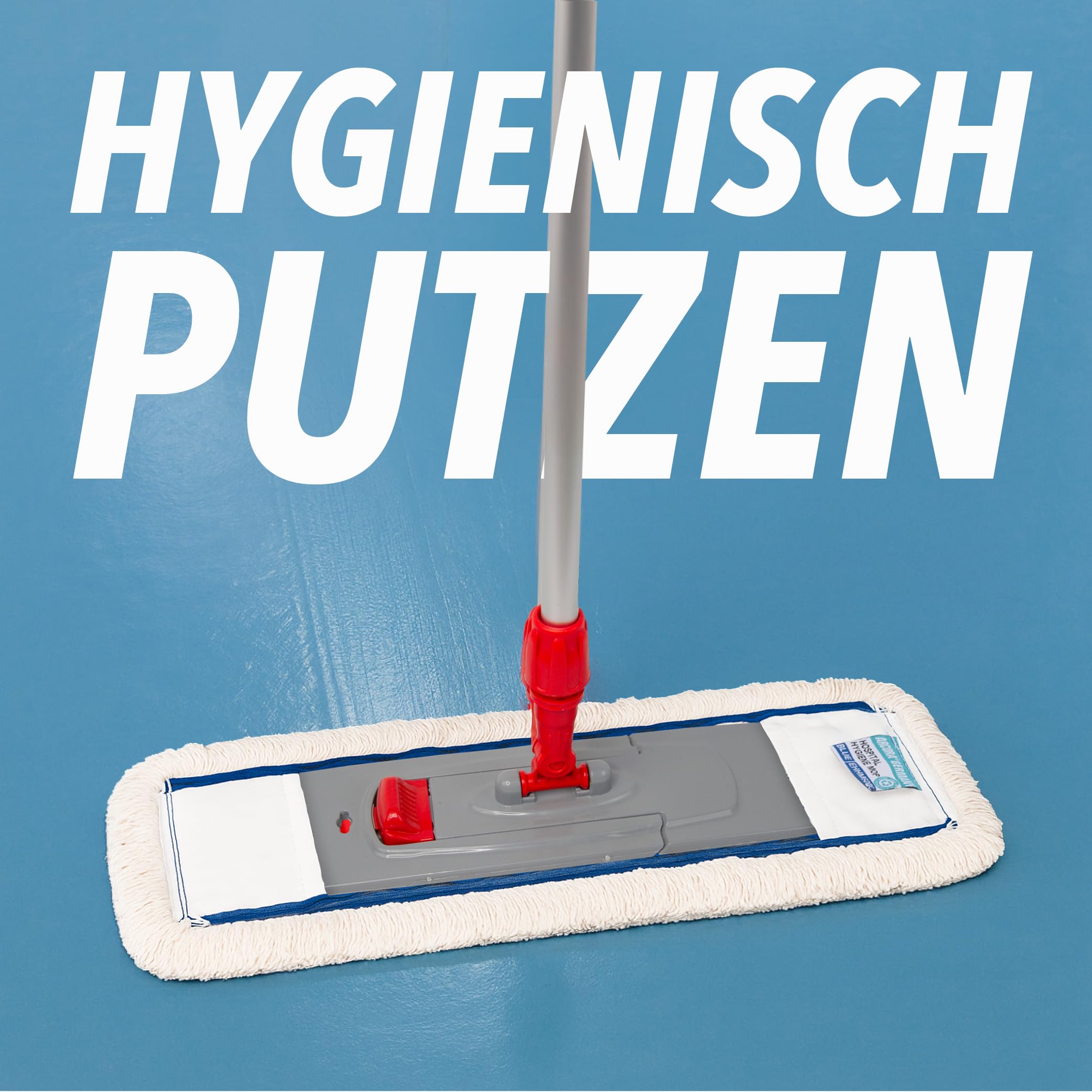 G.I.V. 5X Hospital Hygiene Mopp 40cm - Wischmopp Bezug für Klinik, Labor & Pflege, sehr saugstark - Ersatzbezug für Bodenwischer - für alle gängigen Klapphalter & für Trocken & Nassreinigung (5X)
