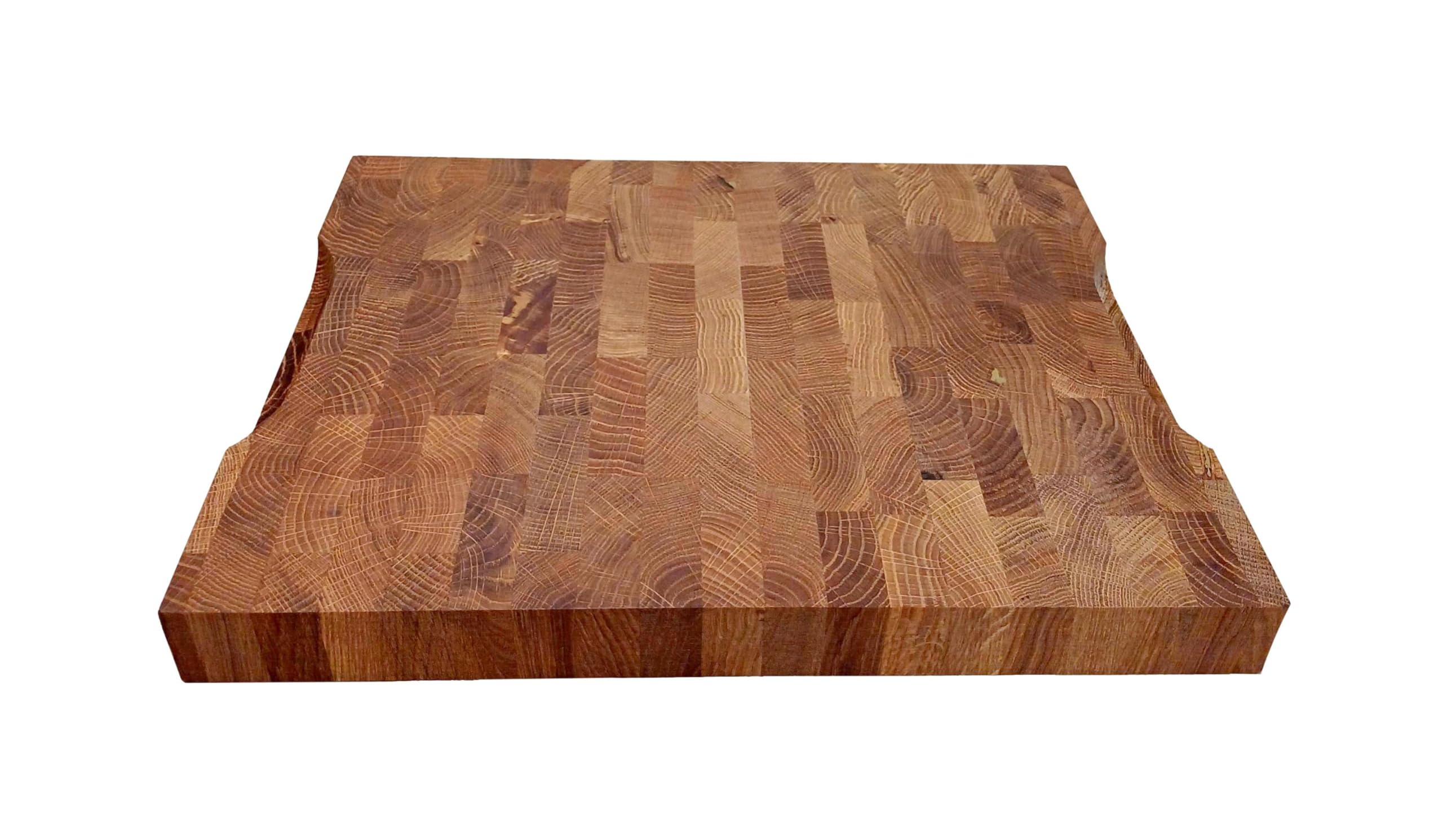 Wooden World – Sólido bloque de corte de madera de haya 40×30 cm – Tabla de cocina con asa, tabla de carnicero profesional para carne, verduras y pan