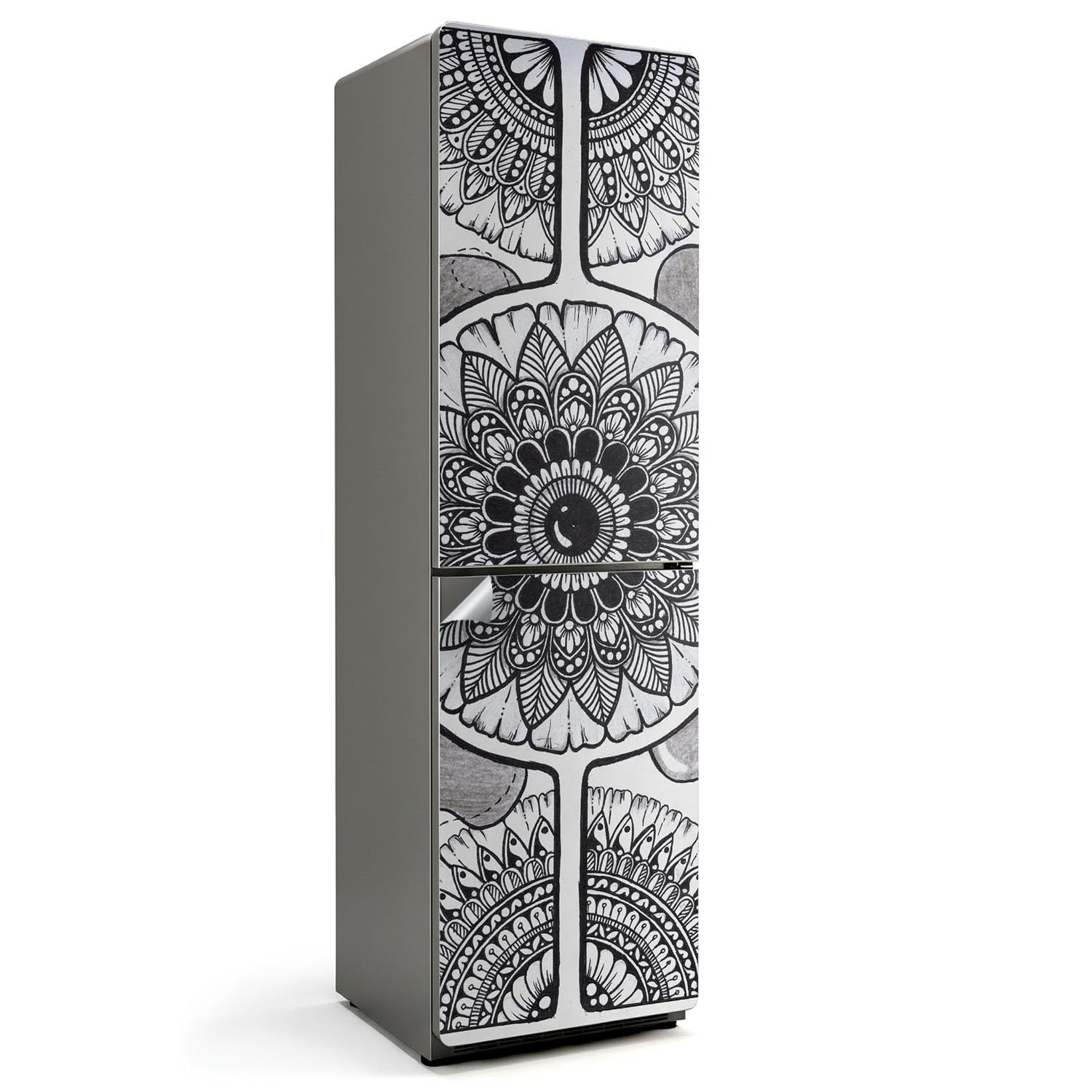 Sticker frigo 60x205 cm occultant pour masquer les rayures de cuisine