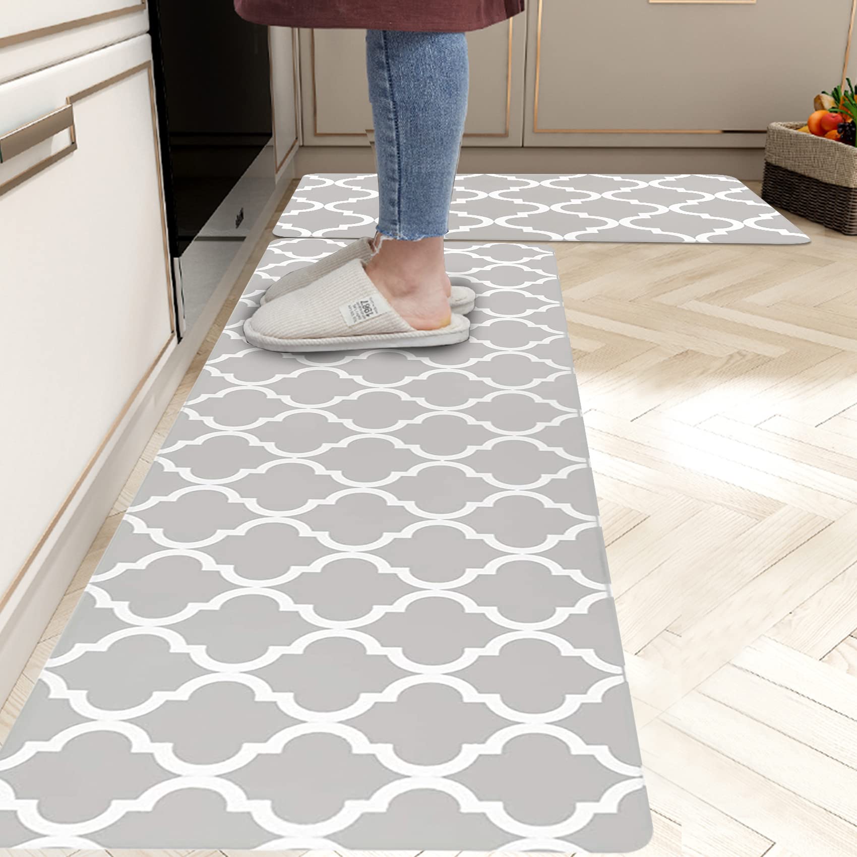 Alfombrillas de cocina antifatiga y acolchadas en pack de dos piezas de PVC