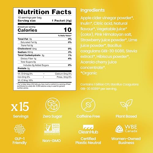 Miniatura 6 de Blume SuperBelly - Paquetes de hidratación para la salud intestinal y sobre la marcha, aptos para GLP-1, sin azúcar, con prebióticos, probióticos,