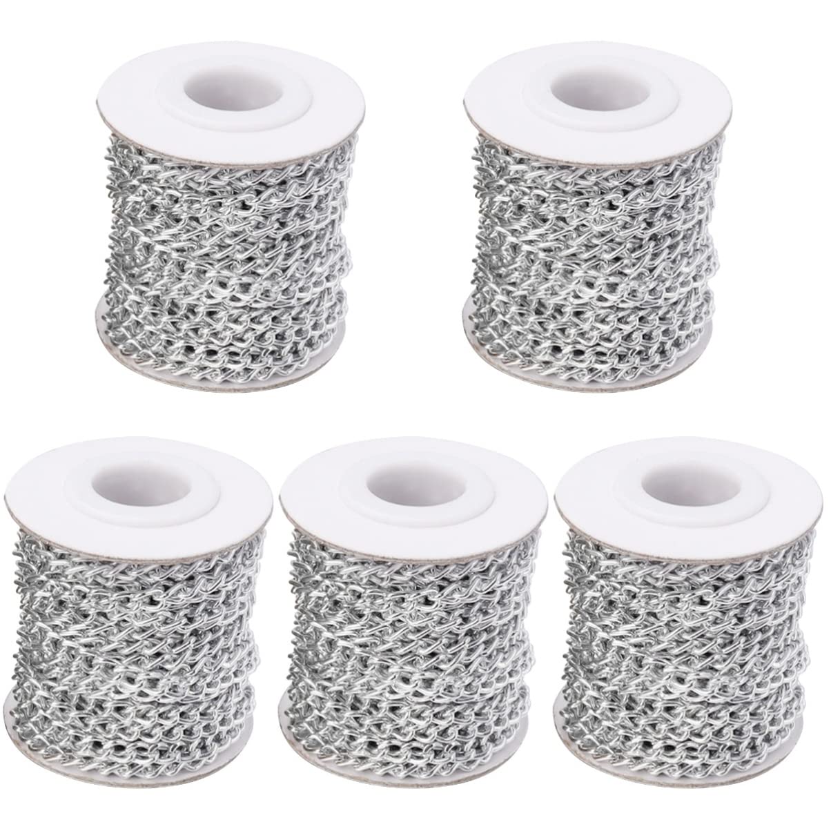 ifundom Lot De 5 Rouleaux De Chaînes en Aluminium À Maillons Torsadés pour À Vêtements À Bandoulière Fourre-Tout