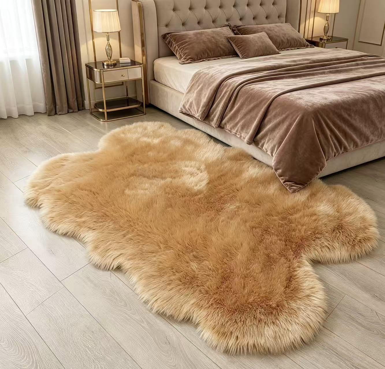 CKLZSAY faux fur sheepskin rug