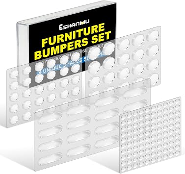 182pcs Clear Cabinet Bumper Pads,Soft Close Cabinet Door Bumper Dots,Self-Adhesive Silicone Buffer Set with 4 Shapes for Doors, Drawers & Furniture Sound Dampening & Surface Protection