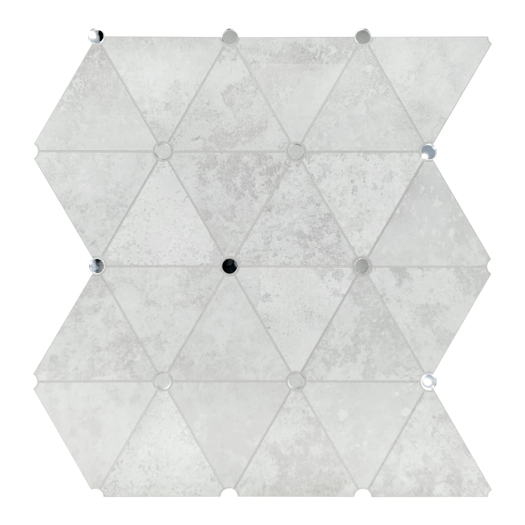 The Tiles plaza Diamond Backsplash Peel and Stick. Glass Mirror Stick on Tile for Kitchen Bathroom Fireplace. Cement Grey Wall Tile, 10 Sheets