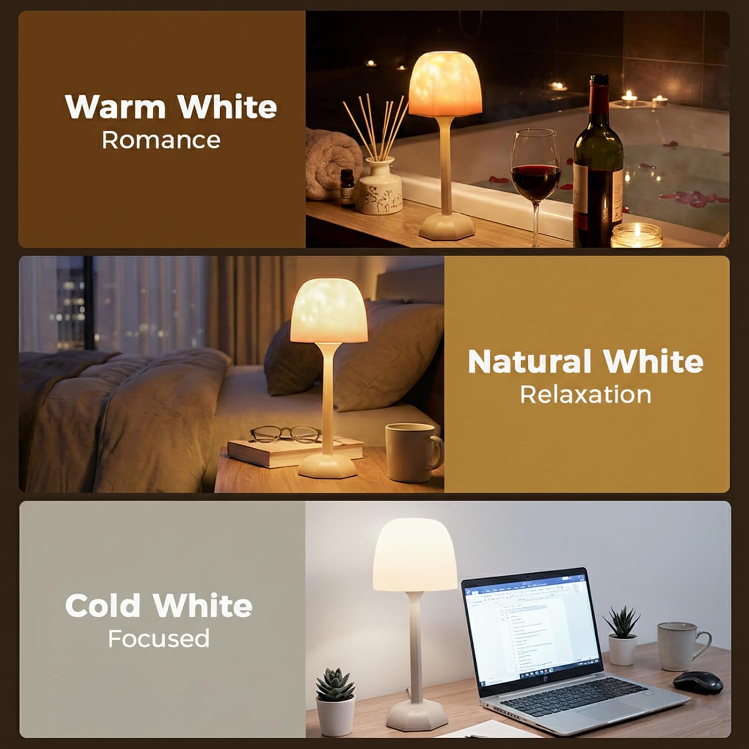 RICHMYC Waterproof Shower Lamp with Remote, 16 Colors Ocean Wave Projector Lamp for Bathroom, Cordless Rechargeable Night Light, Ambient Mood Lighting for Inside Shower, Bathtub, Spa