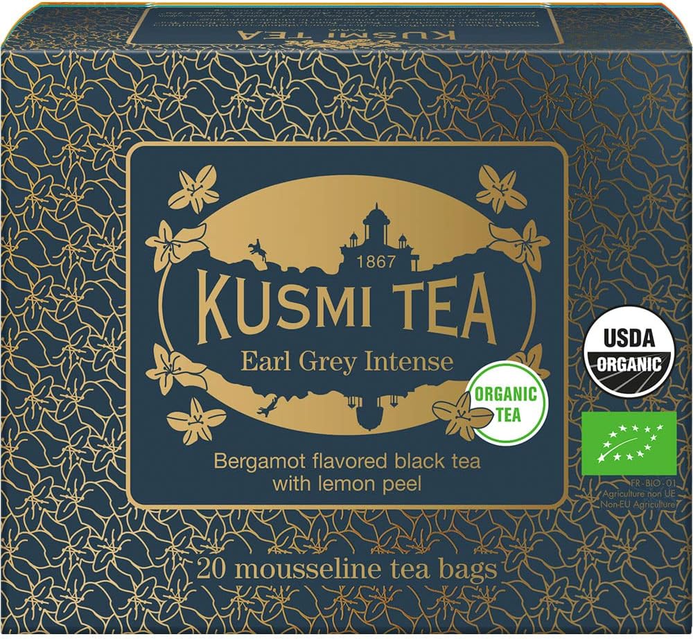 KUSMI TEA Kusumi Tea Earl Grey Intense 2.0 g x 20 Tea Bags (No Individual Packaging) Organic, JAS Certified, TeaUSDA OrganicEU Organic
