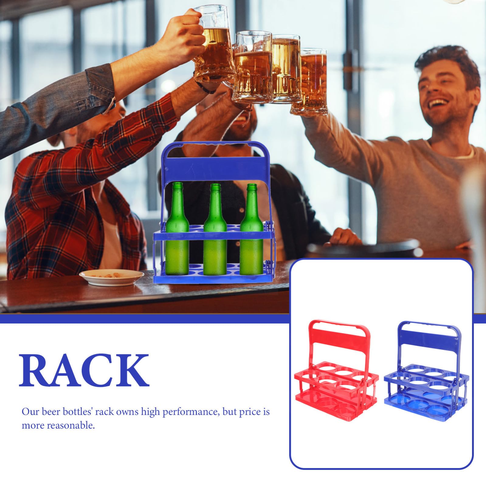 SECFOU Portabottiglie in Plastico 2 Pezzi Multifunzionale Pieghevole, Cestino Porta Bottiglie per Birra e Vino, per Feste Speciali e Regali Housewarming