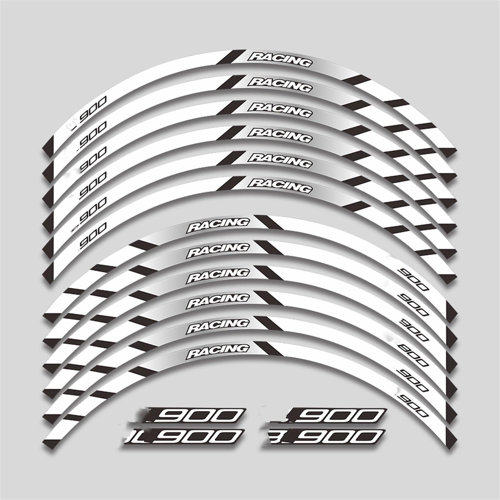 Motorcycle Front and Rear Wheel Hub Decal Set Improved Decoration Rim Reflective Stickers for Kawasaki Z900 Z 900 Decorative(Color5)