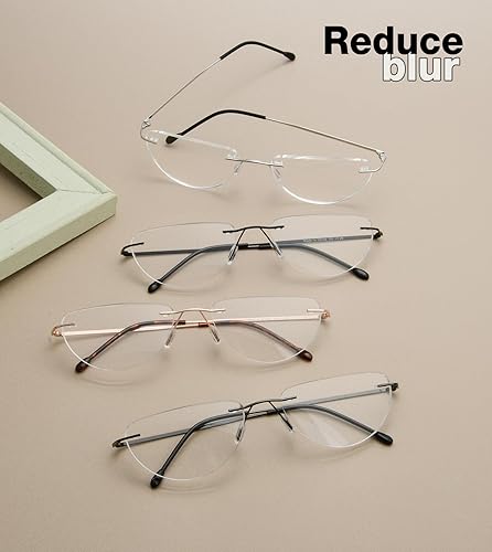 Miniatura 6 de Gafas de lectura ligeras sin montura para mujeres y hombres