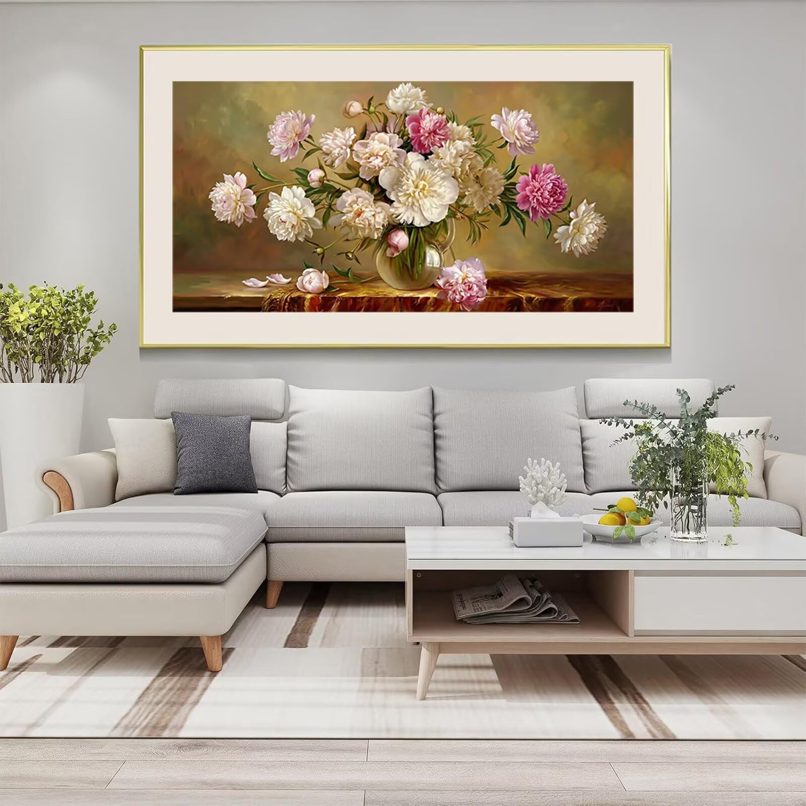 Diamond Painting Retro, Vase Diamond Painting Erwachsene, 5D Vollbohrer Diamanten Paint by Numbers, Kreatives für Erwachsene Mosaik Bastelset für Home Wand Deko, Geschenke für Frauen, 60x120cm,Cod-929