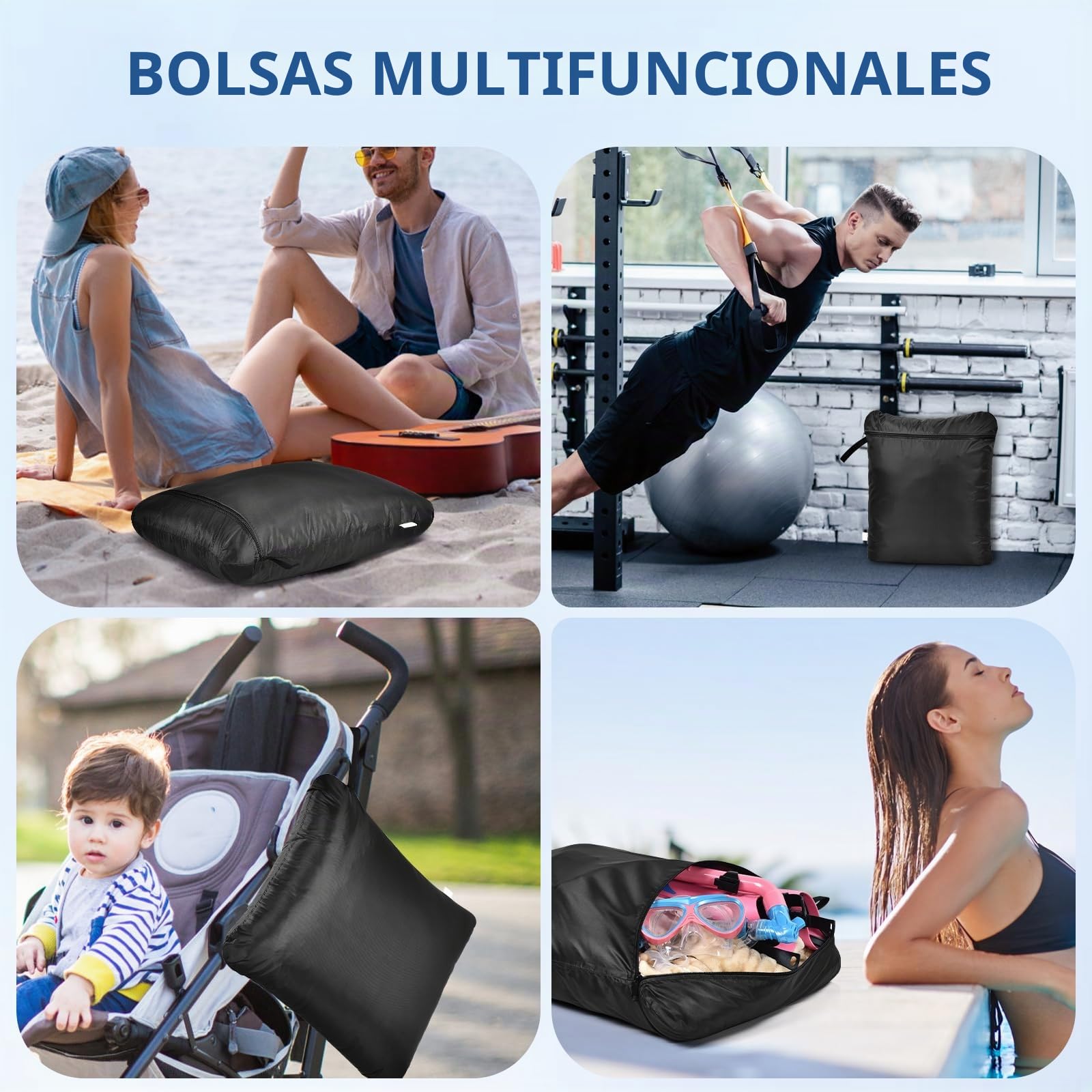 OTraki 2 Piezas Bolsa Ropa Mojada 50 x 60CM Reutilizable con Cremallera Bolsa Almacenamiento Impermeable con Lavadora Wet Bag para Viaje, Seca y Húmedas de Tela para Piscina, Gimnasio, Bebe, Pañales