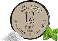 Simply Sooney Vegan Fluoride-Free Tooth Powder | Organic Peppermint Oil, Natural Whitening, Stronger Teeth, 3.5oz BPA-Free Jar