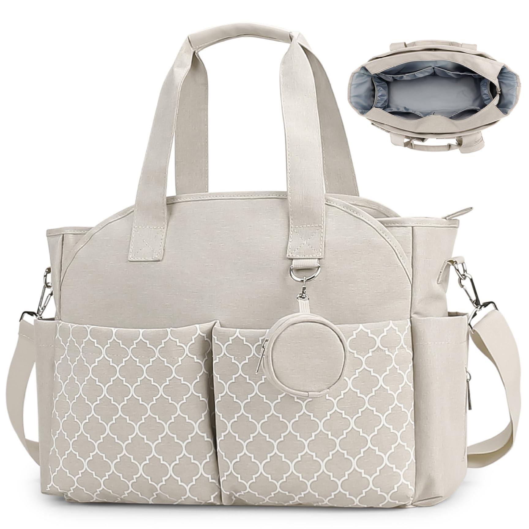 Sacs à langer pour bébé avec un sac bébé portable multi-fonctions de station à langer avec poignée et bandoulière pour maman
