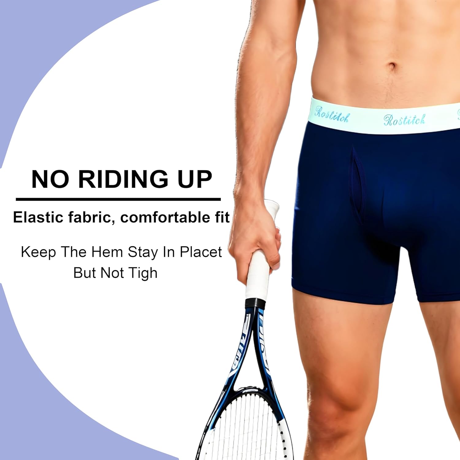 Mens underwear Upgrade bamboo boxer briefs Breathable,cool dry Soft with Fly,Super elasticity,Multipack - Image 5