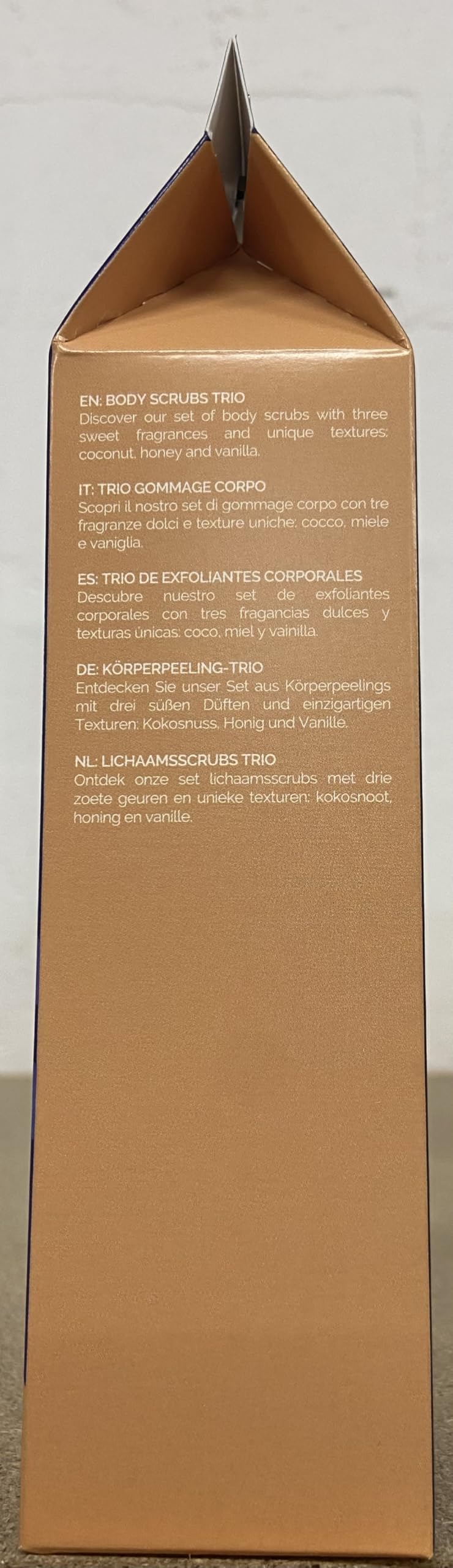 Blancrème - Trio de gommages Corps Gourmand 40ml - 3 parfums Noix de Coco, Miel et Vanille Tonka pour une peau douce naturellement