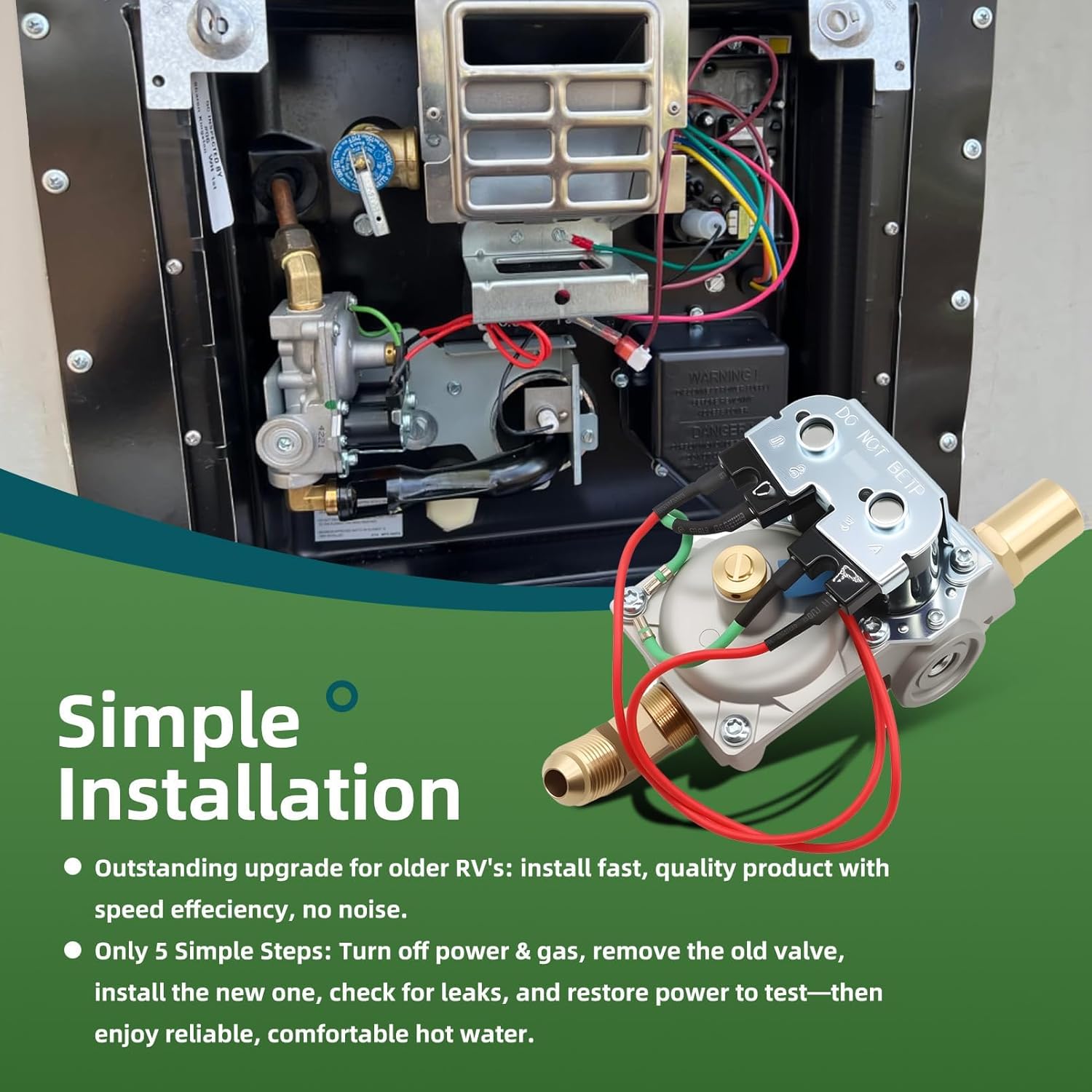 92089 GC10A-4E RV Water Heater Gas Valve Compatible with 10 Gallon Models (G10-1E G10-3E GC10-1E GC10A-2E GCH10A-3E GC10A-3E GC10A-4E) 93844 93870 93321 92078 93869 Valves Parts Assembly