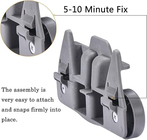 Miniatura 6 de AMI PARTS W10712394 Kit de ajustador de estante de lavavajillas y 4 unidades W10195416V W10195416 Ruedas para lavavajillas Ruedas inferiores para