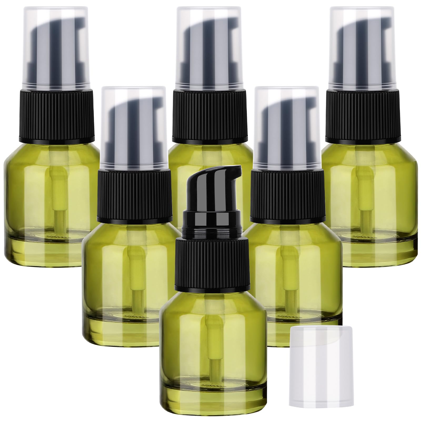 Mini flacons vides en verre de 15 ml avec pompe pour huile et lotion